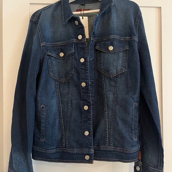 NWT 7 Seven for All Mankind Stretch Denim Jacket XL - Picture 4 of 5